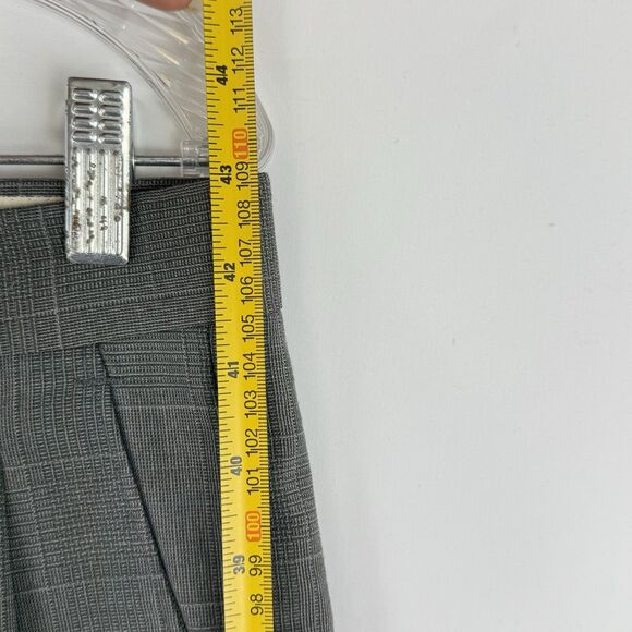Mens Gray Plaid Pleated Cuffed Wool Dress Pants Size 34 X 32 - Picture 14 of 15